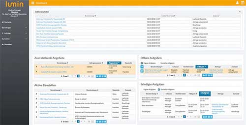 Lux Bau Lumin Dashboard